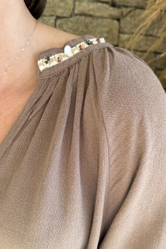 Dalt Vila Peasant Blouse Earth